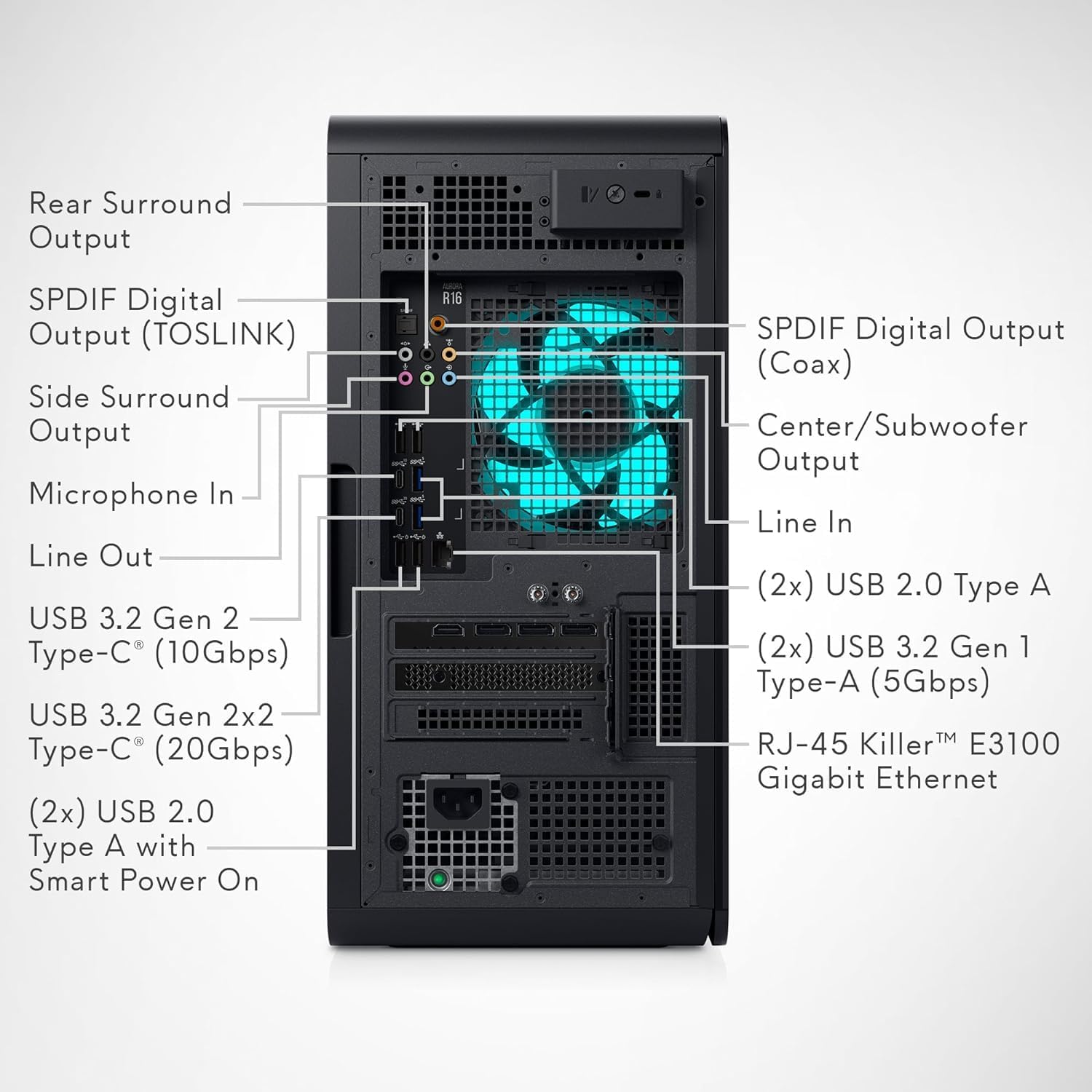 Gaming Desktop PC, Intel Core i7, RTX 4060, 16GB RAM, 1TB SSD H5536
