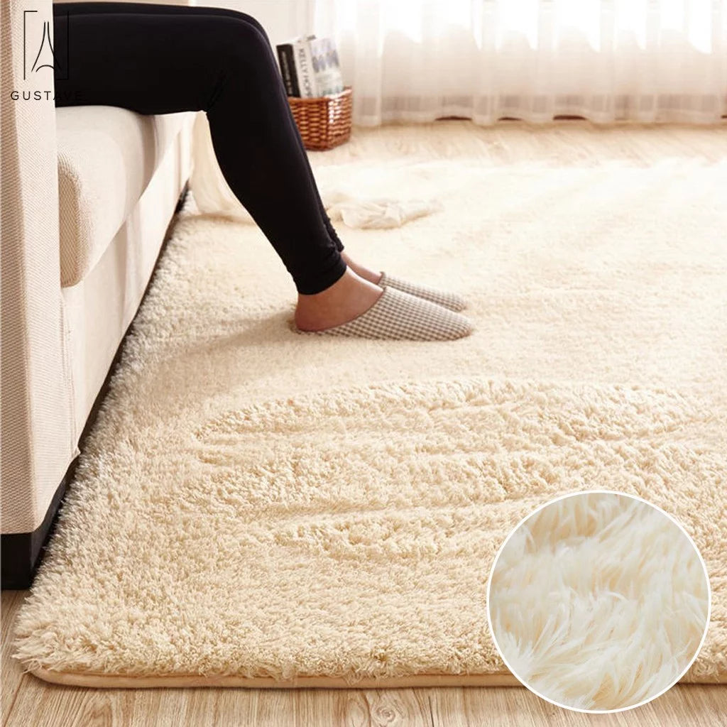GustaveDesign Large Size Fluffy Rugs Fashion Color Living Room Carpet Comfy Bedroom Home Decorate Area Rugs Pads "39.4inch * 63inch,Beige"