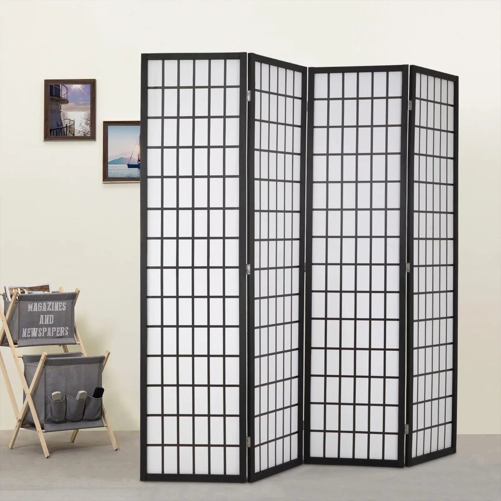 NiamVelo 4 Panel Wood Room Dividers Folding Privacy Screen 71" Tall Portable Room Partition Wall Divider, White