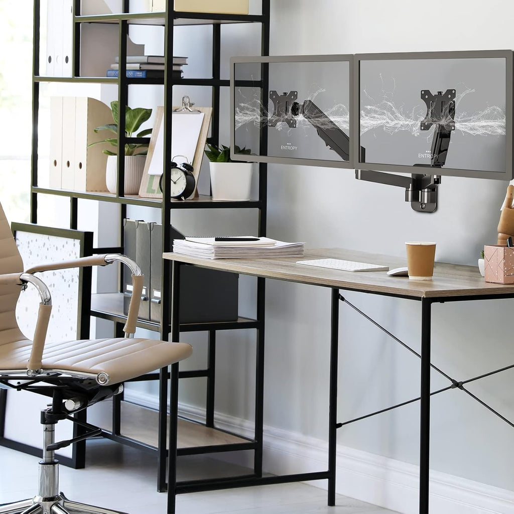 Dual Monitor Wall Mount for Two 17-32 Inch Screens, Height Adjustable, VESA 75/100 Y584