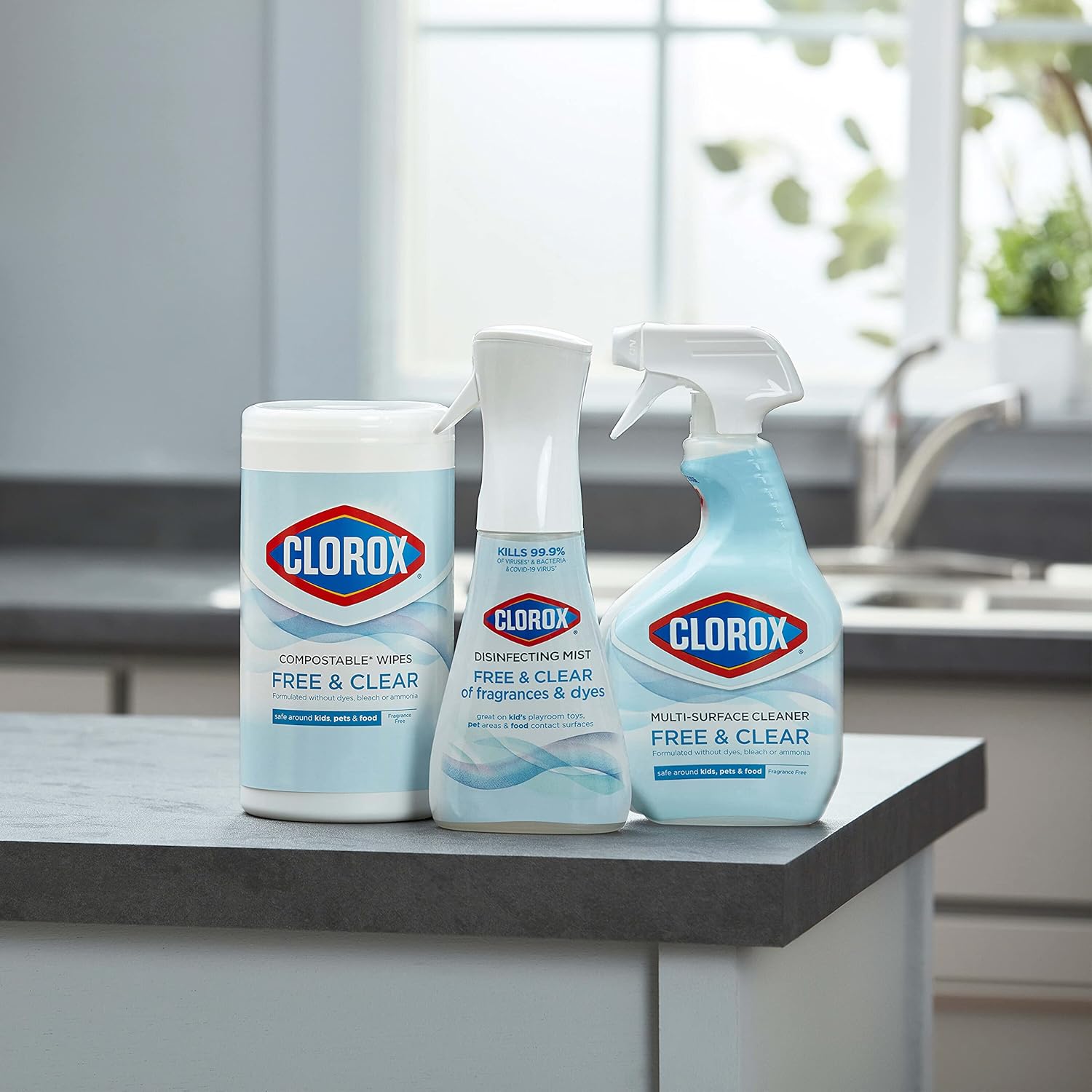 Disinfecting Mist, 2-Pack Spray Bottle with Refill, 14 Fl Oz Each I649833
