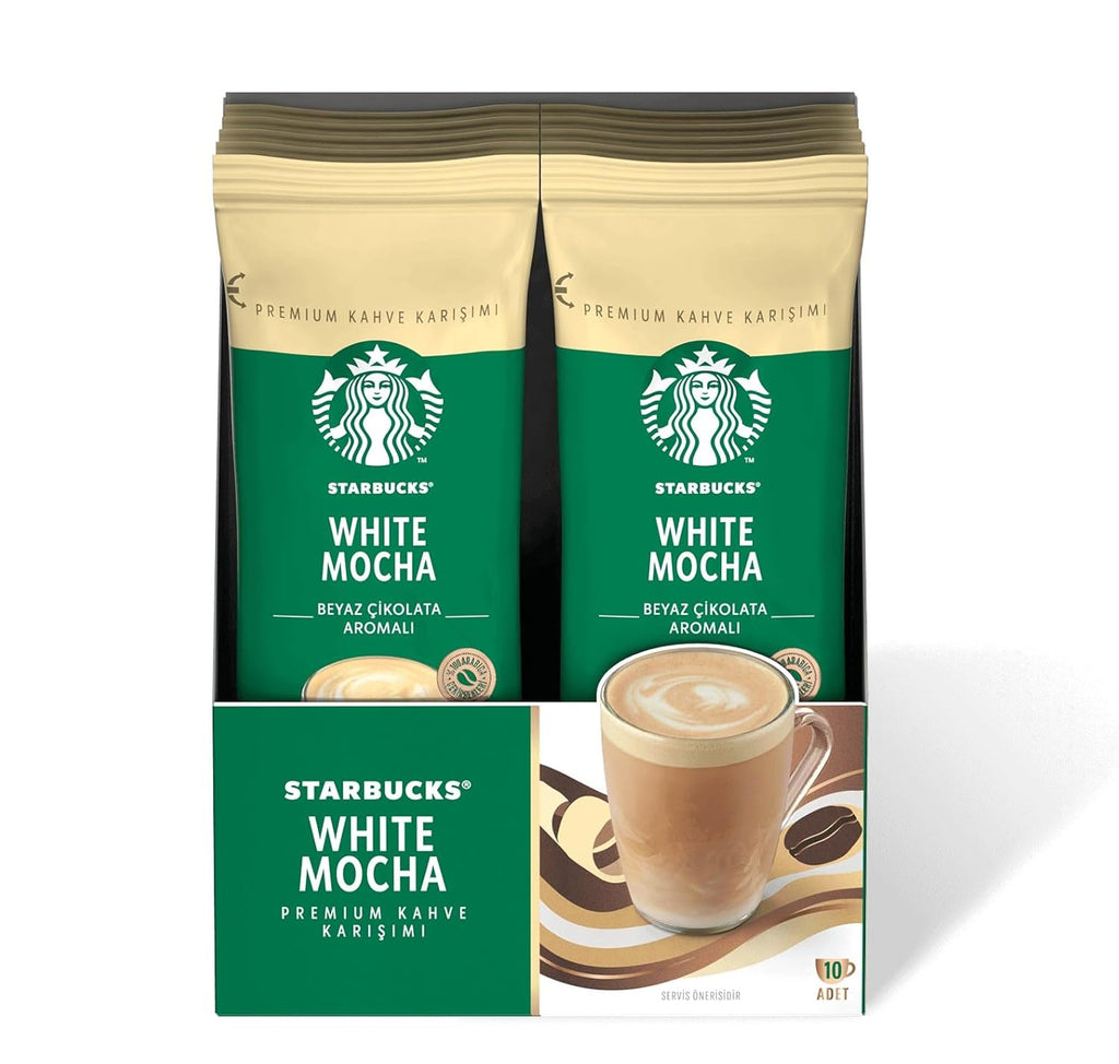 Starbucks® White Mocha Premium Coffee Blend,INSTANT COFFEE, 1 box (10 packets) New Package