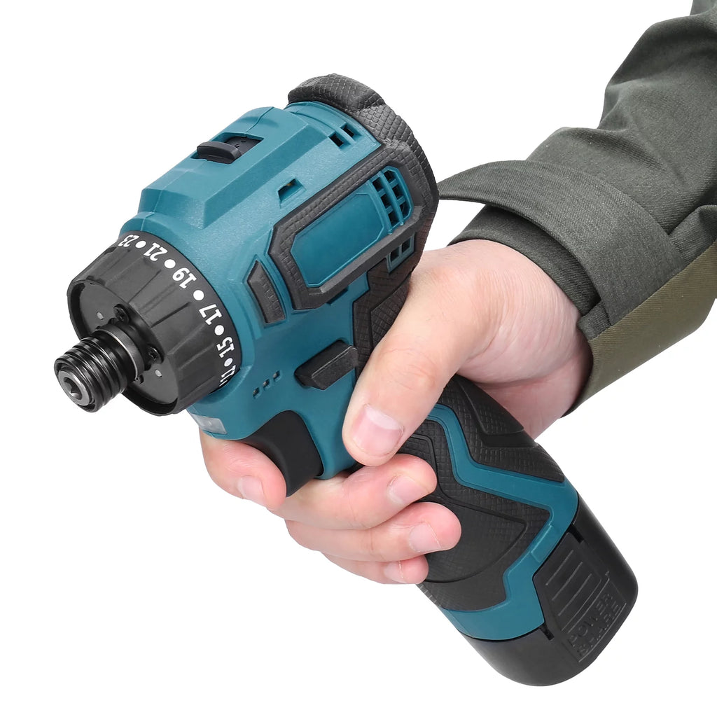18V Electric Screwdriver, Torque Adjustable 2 Speed, Brushless Motor Repair Tool Kit E109