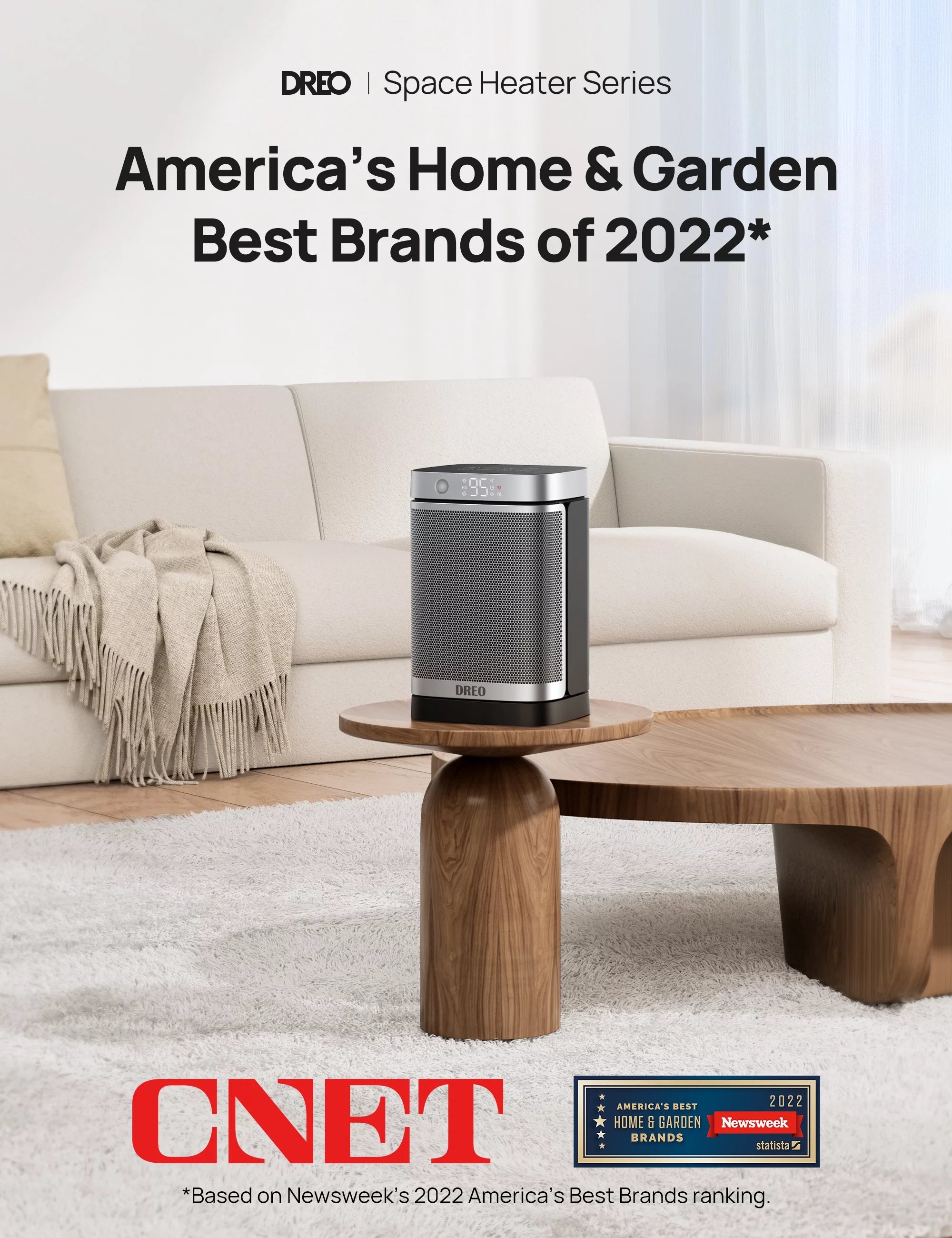 Space Heater with Motion Sensor, 1500W Oscillating, Digital Thermostat, Remote Control C211