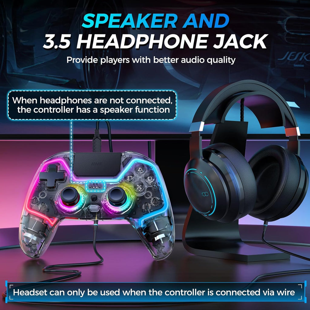 Wireless Controller for PS4, Slim, Pro and PC with Hall Effect Joysticks W4826