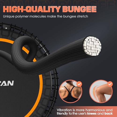 Foldable Mini Trampoline with Adjustable Foam Handle for Indoor Workout M8038