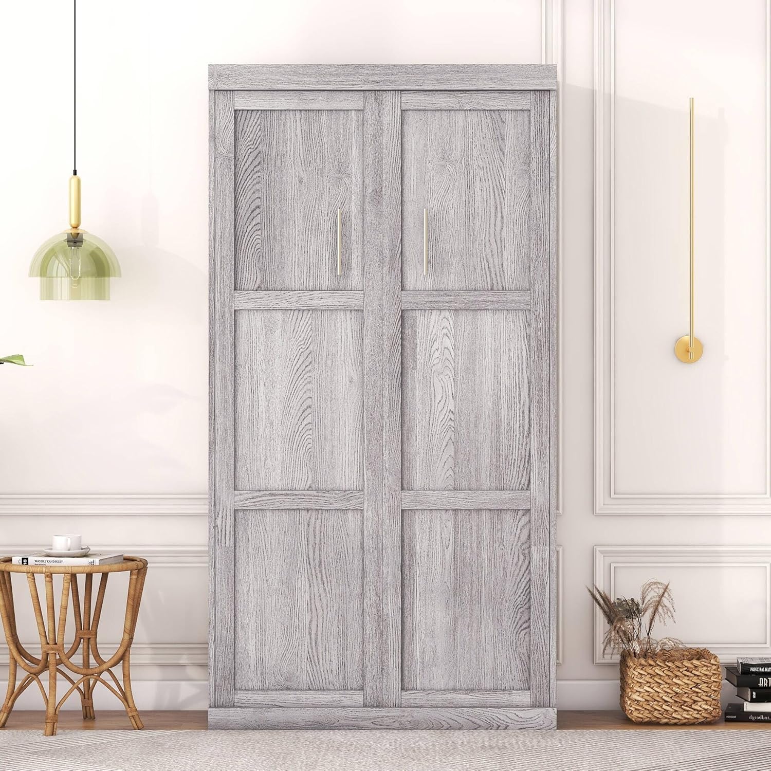 Wooden Murphy Bed, can be Folded into a Cabinet Twin