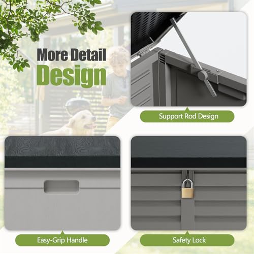 Outdoor Storage Box, Waterproof Lockable Deck Box J4801