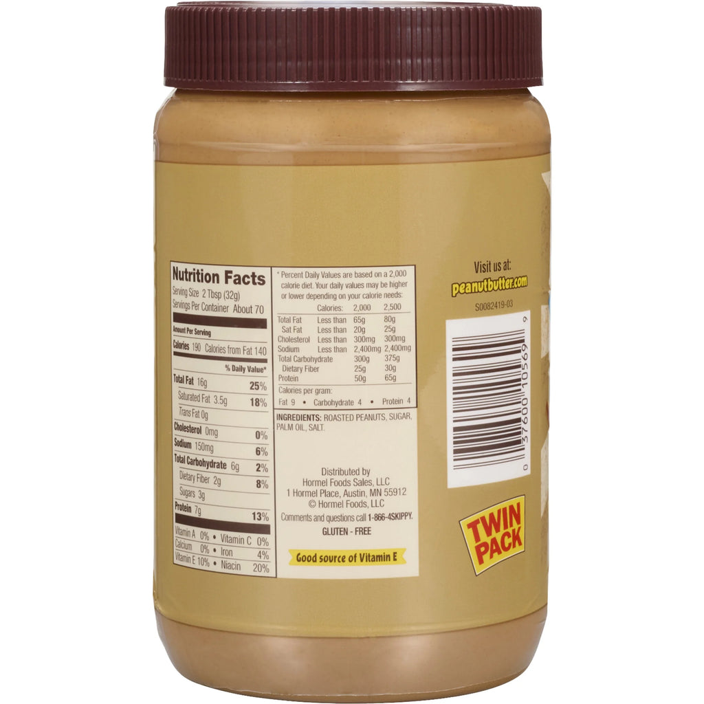 Natural Creamy Peanut Butter Spread, 40 oz Twin Pack P542