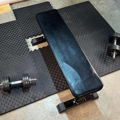 1" Thick EVA Interlocking Foam Gym Flooring Mat, 6 Tiles, Black M5857