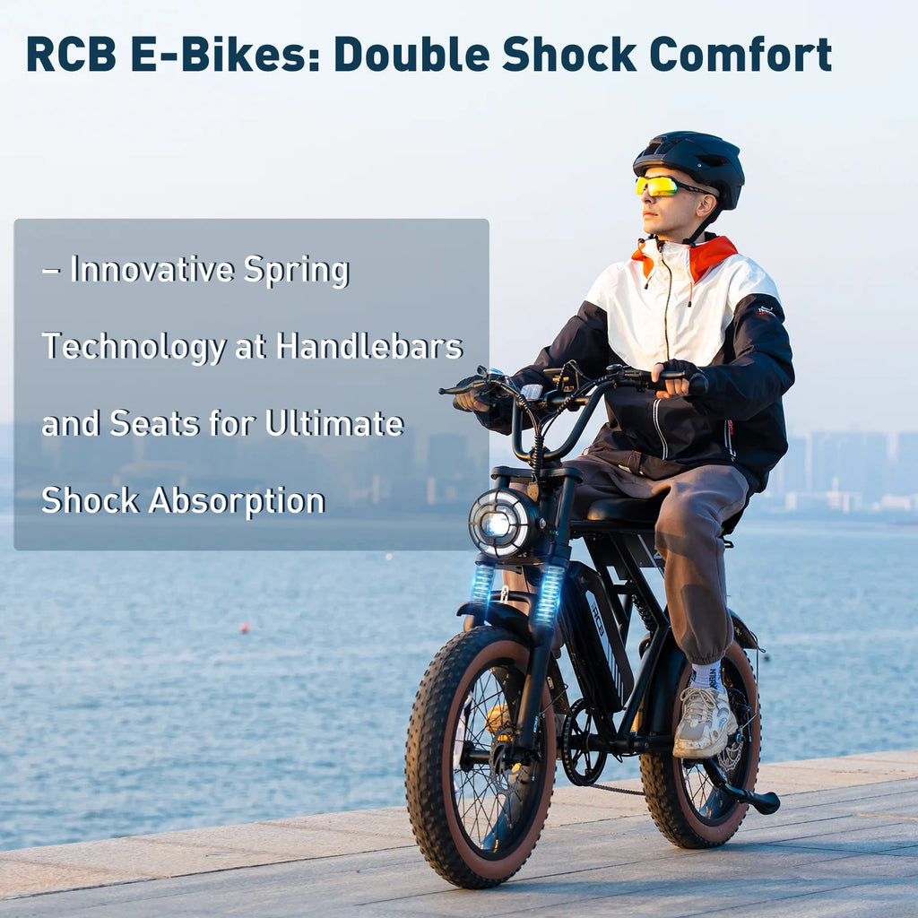 Electric Bike for Adults, 48V 15Ah Removable Battery, 20" Fat Tire Mountain Bicycle H86130