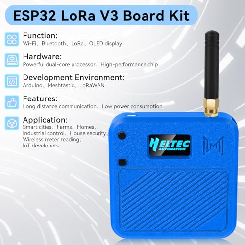 2 Pack ESP32 LoRa V3 Development Board with 915MHz Antennas, 3000mAh Battery, Meshtastic Case, OLED Display for Arduino LoRaWAN IOT D8768