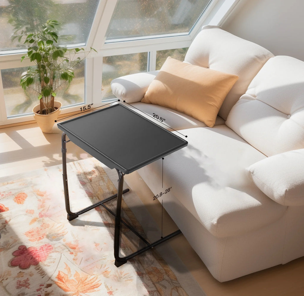 Folding Tray Table with Adjustable Height and Cup Holder O812410