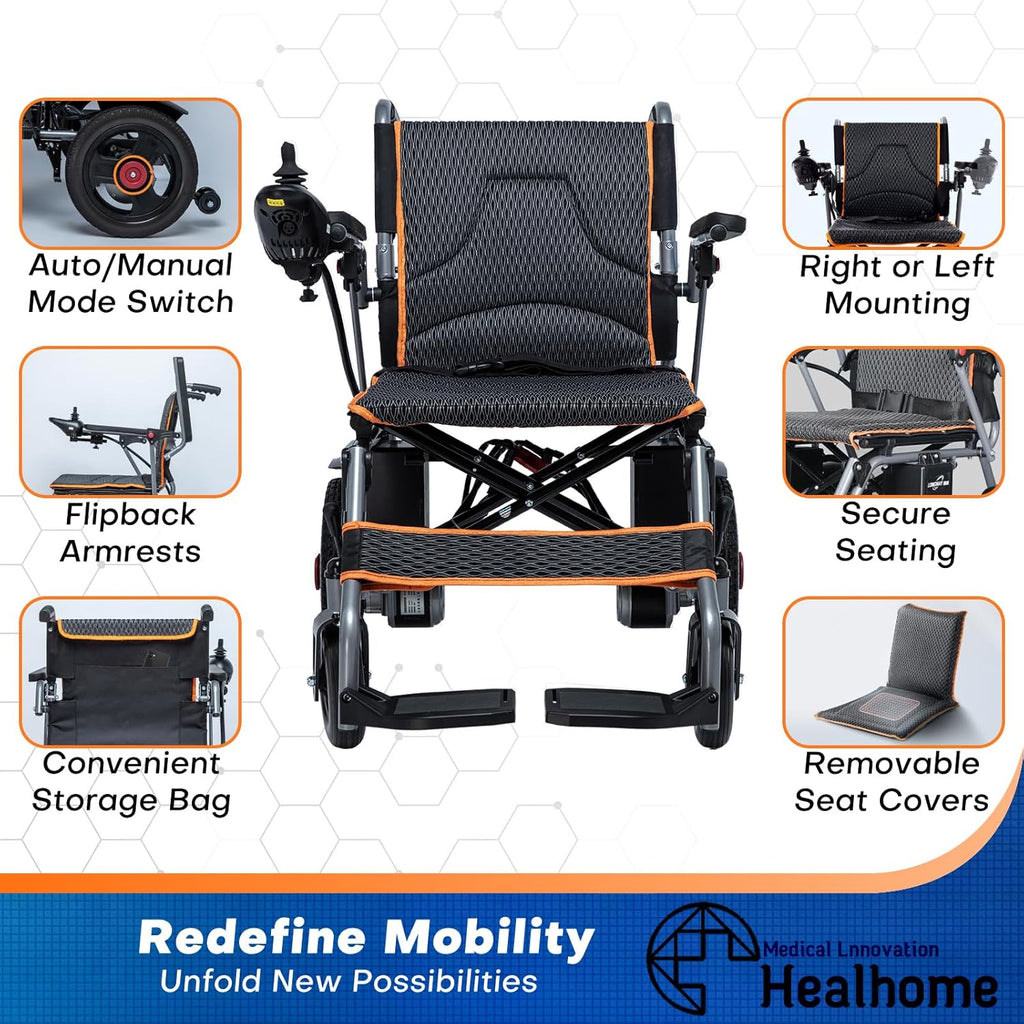 Portable Electric Wheelchair for Adults, Lightweight and Easy to Carry S9286