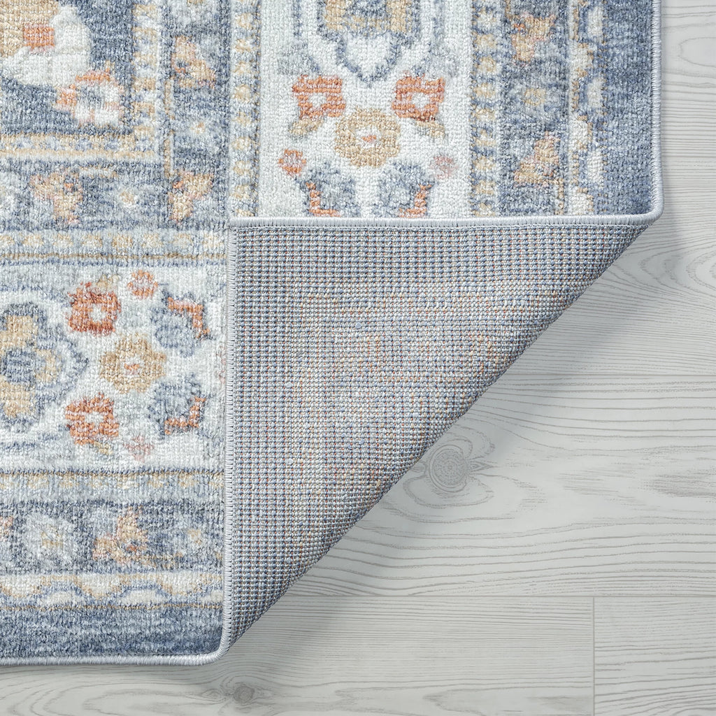 5x8 Medallion Area Rug Navy Gray F915