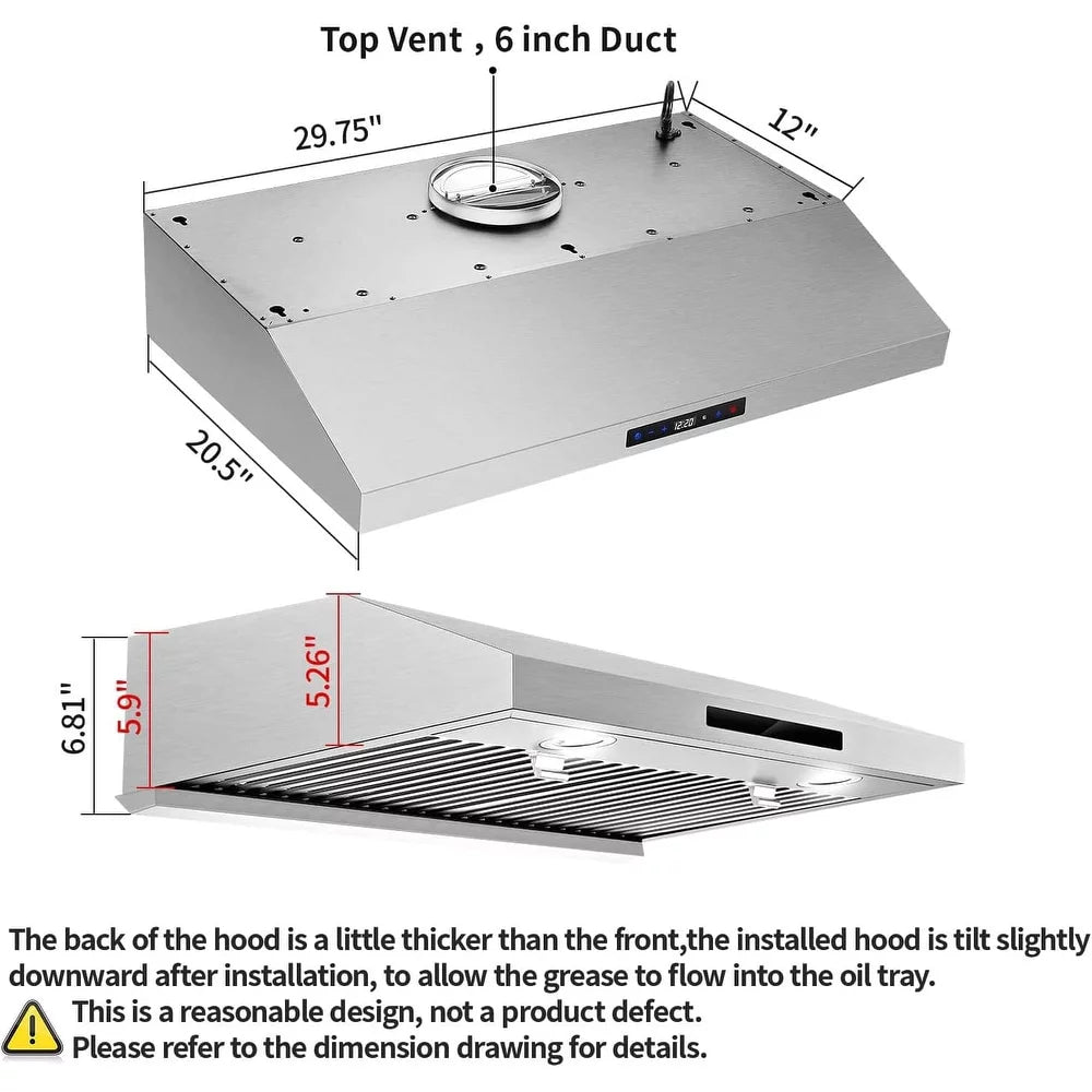 Under Cabinet Range Hood 30 Inch Stainless Steel K23651