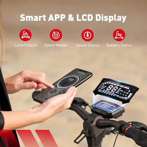 Electric Scooter for Adults, 28 MPH Top Speed, 40 Miles Range, Foldable R70187