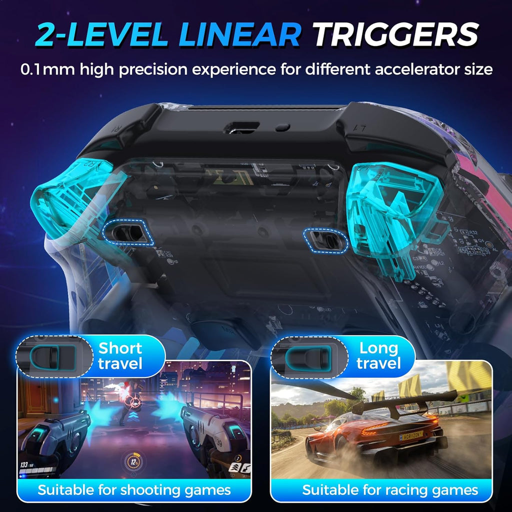 Wireless Controller for PS4, Slim, Pro and PC with Hall Effect Joysticks W4826