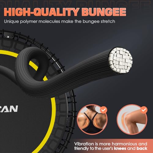 Foldable Mini Trampoline with Adjustable Foam Handle for Indoor Workout M8038