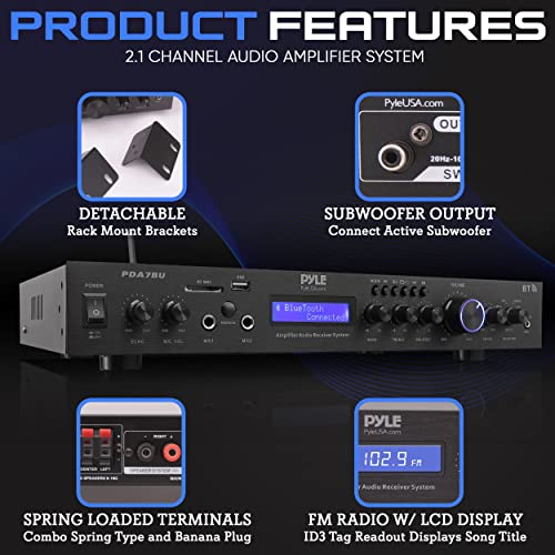 5-Channel Rack Mount Bluetooth Receiver & Home Theater Amp with Digital Display X71516