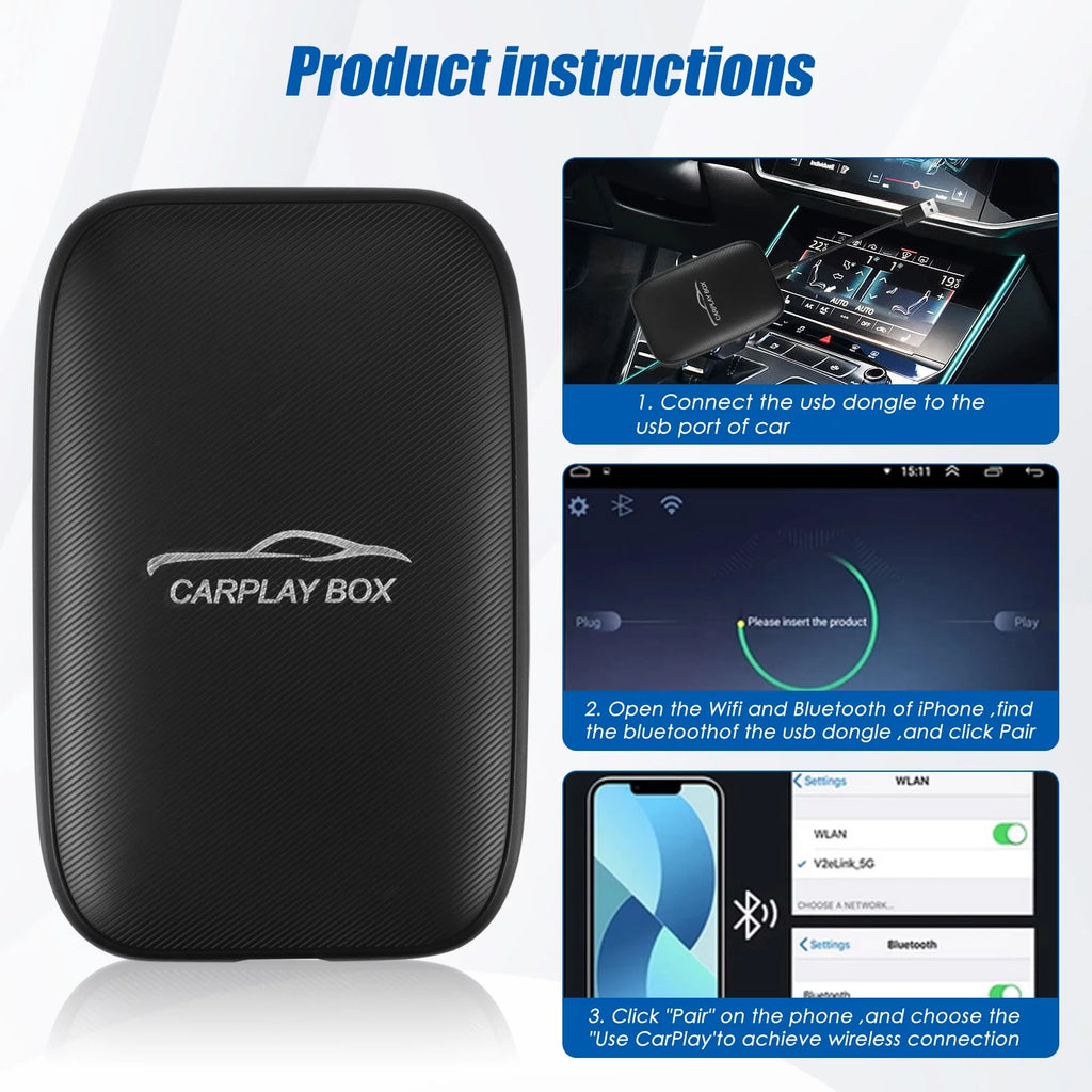 Wireless CarPlay Android Auto Multimedia Video Dongle for Cars M821722