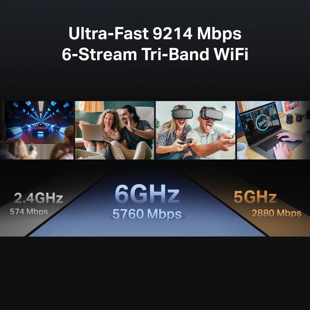 Tri-Band WiFi 7 Wireless Router, up to 9.2 Gbps Speeds F65481