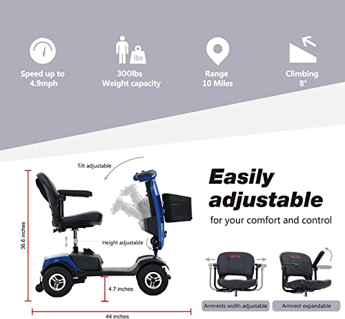 Folding Mobility Scooter for Seniors with Windshield and USB Charging S649040