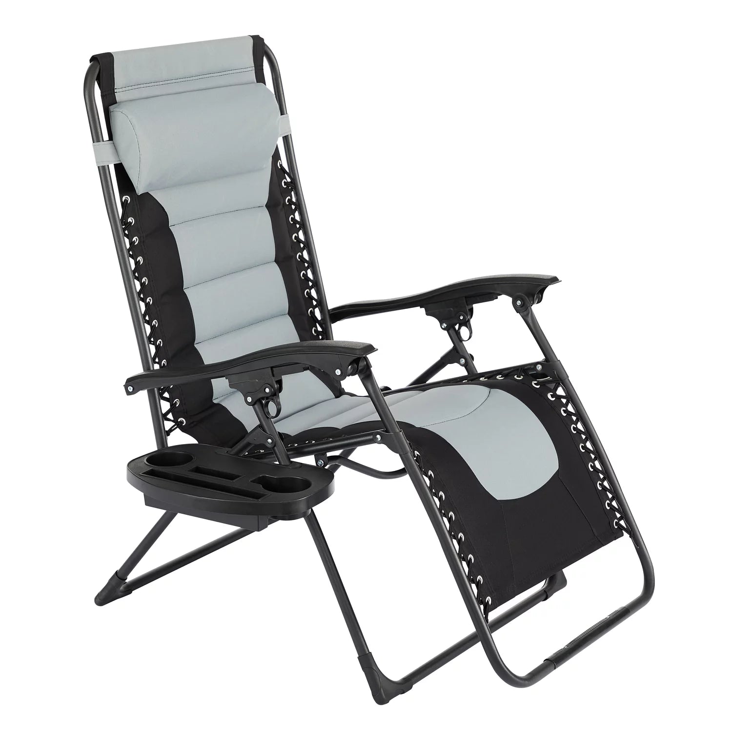 Oversized Padded Folding Lounge Chair for Outdoor Patio, Gray V21949