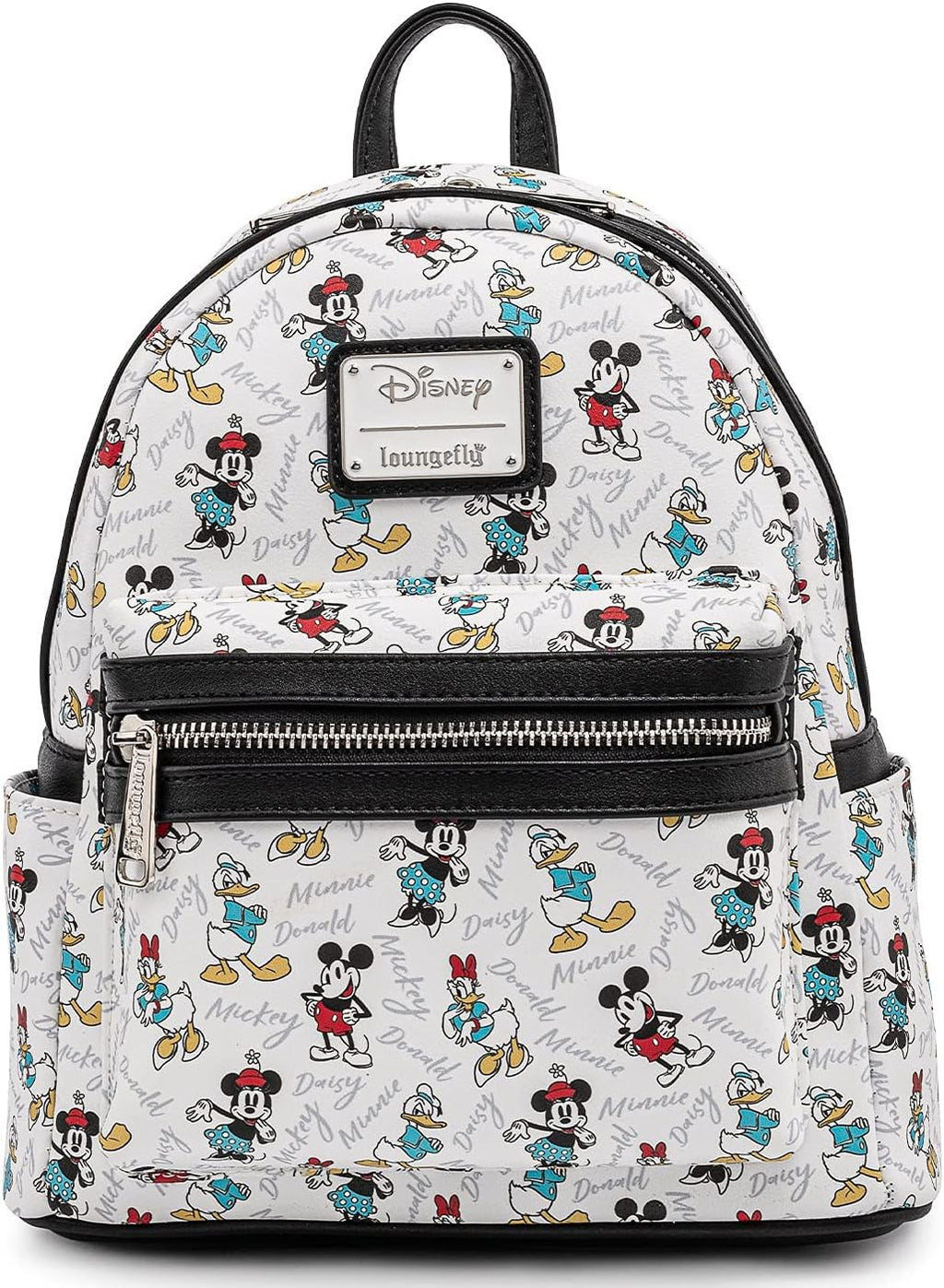 Loungefly Disney Mickey Minnie Mouse Donald Daisy Mini Backpack Handbag White