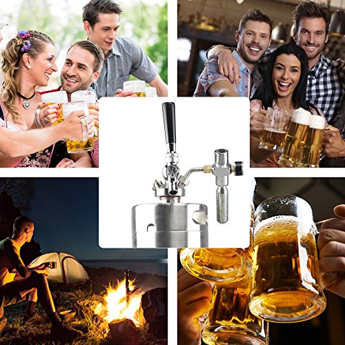 Stainless Steel Portable Keg Dispenser with CO2 Regulator (128oz) V3887