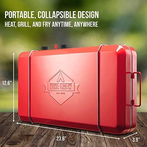 2-in-1 Gas Camping Stove and Griddle, Portable Propane Burner with Igniter G2670