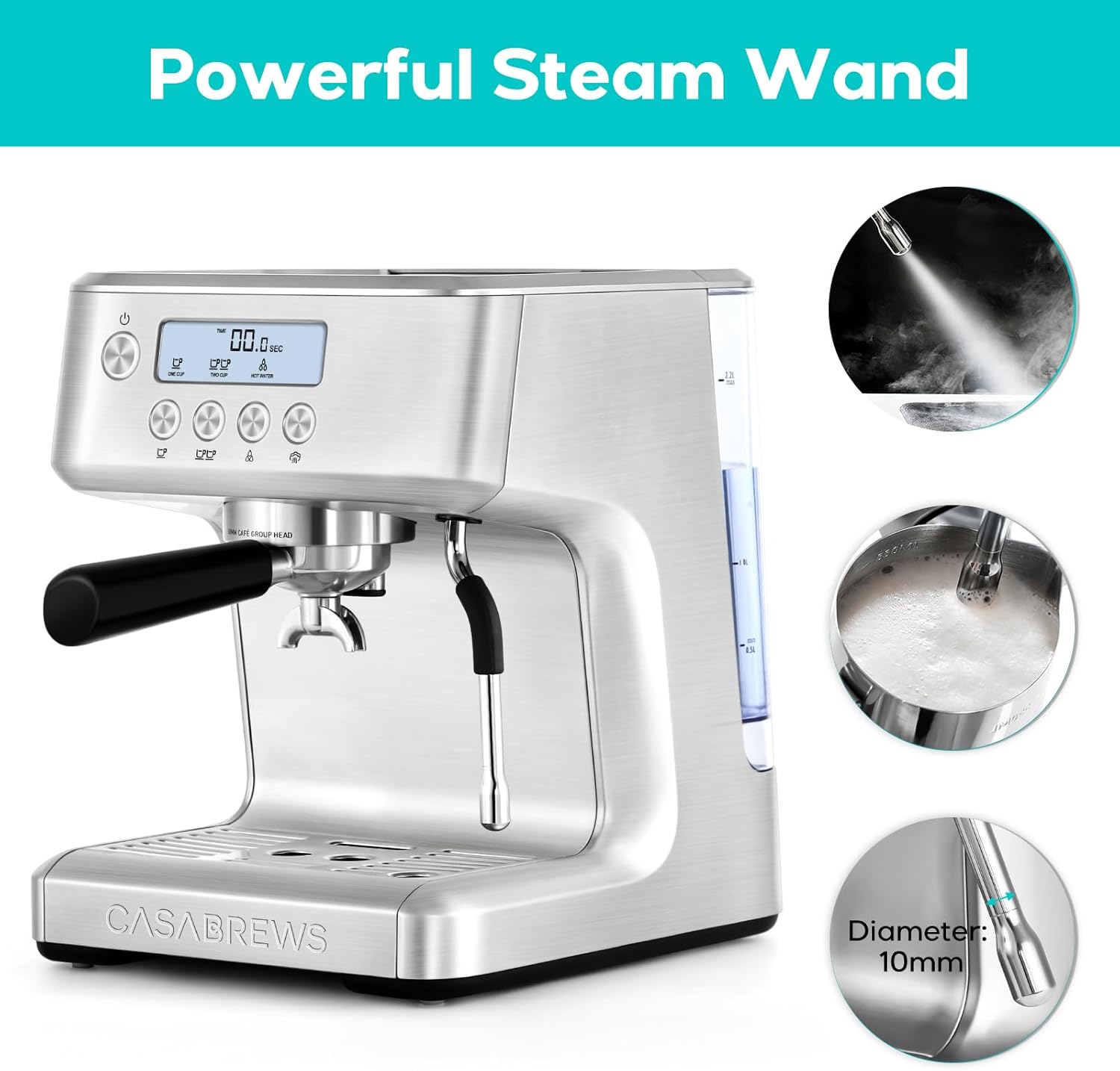 Espresso Machine with LCD Display and Milk Frother N923