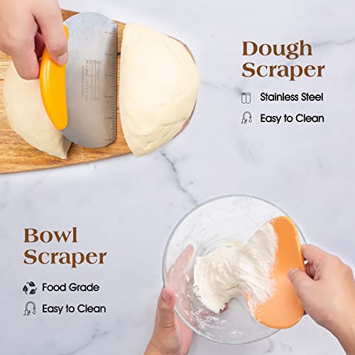 Sourdough Starter Kit with 10 Inch Oval and 9 Inch Round Banneton Proofing Baskets J655223