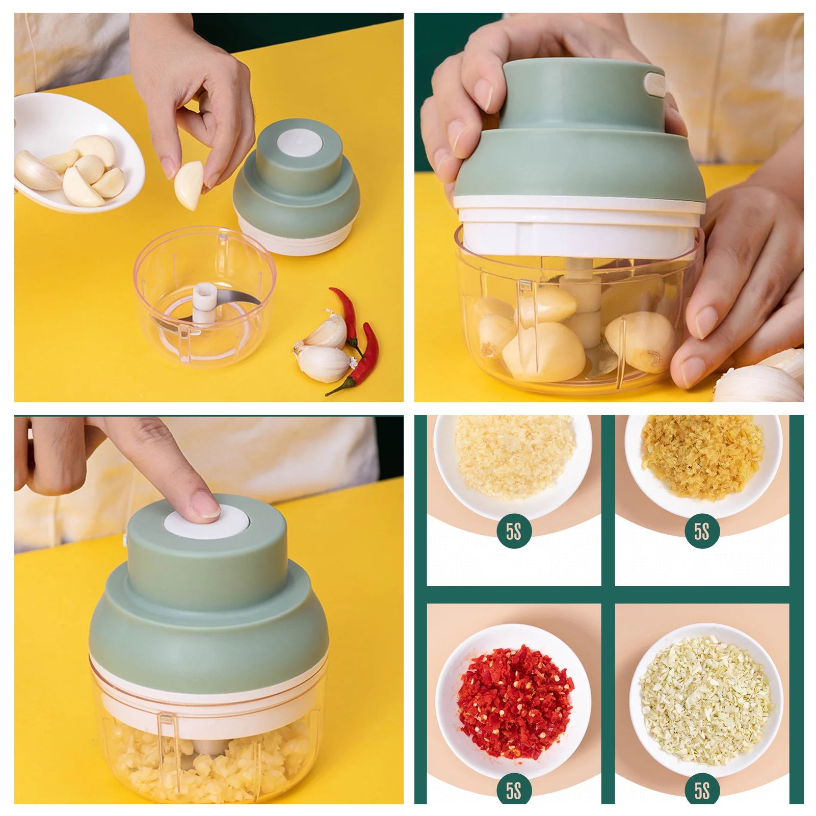 Electric Chopper for Salad, Meat, Onions, USB Wireless Mincer B5867