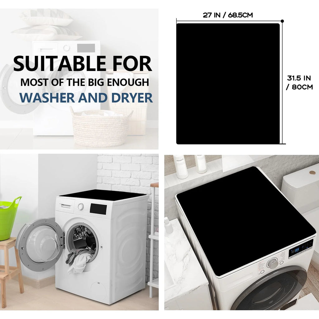 Anti-Slip Washer or Dryer Top Mat Cover, 27" x 31.5" Black I692