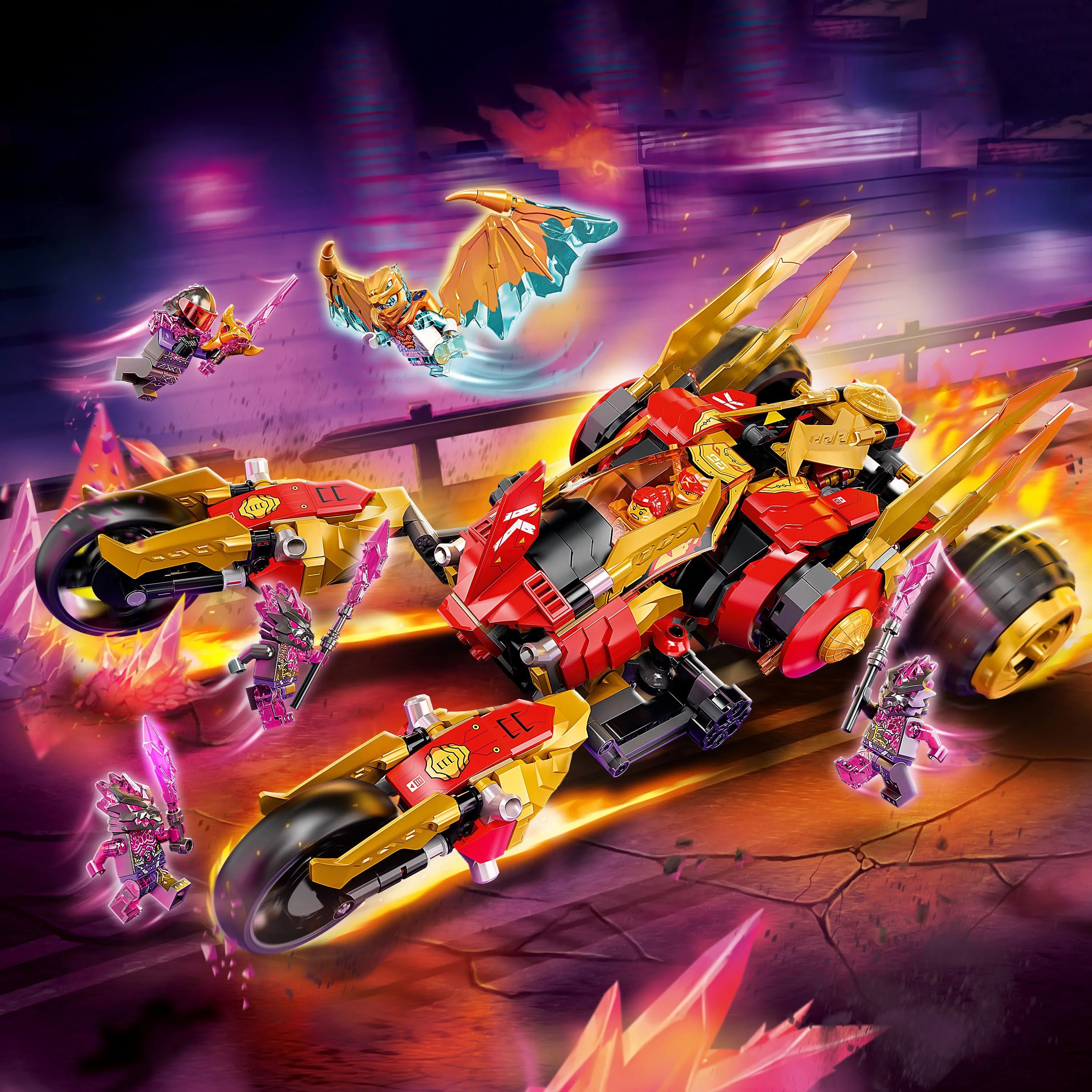 Kai’s Golden Dragon Raider Multi-Terrain Car Toy Building Set for Kids Ages 8 Plus F28206