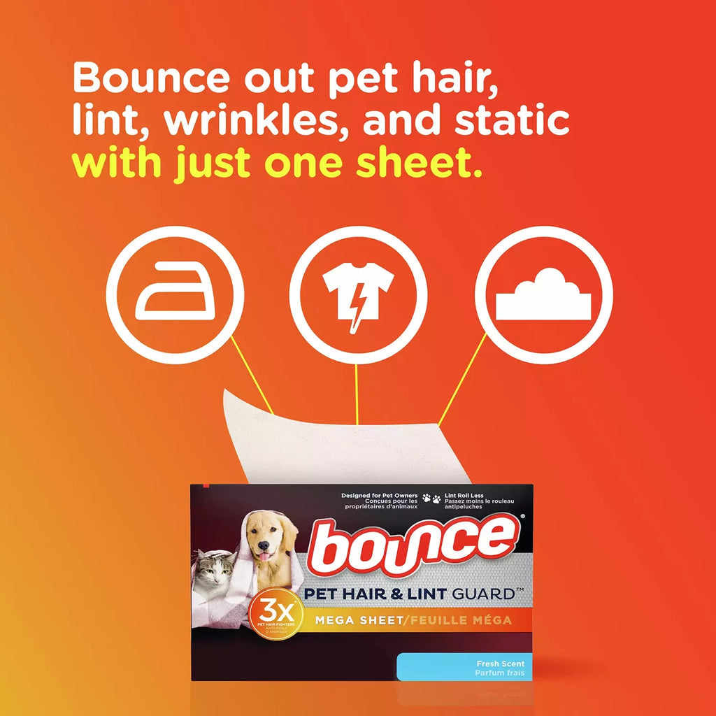 Pet Hair and Lint Guard Dryer Sheets Fresh Scent (210 Sheets) B4484