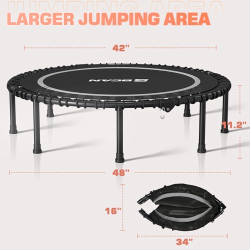Foldable Mini Trampoline for Adults with Durable Bungees V5441