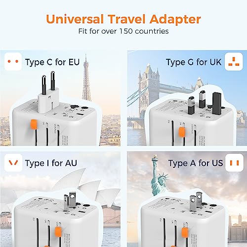 Universal Travel Plug Adapter 30W with USB C and 4 USB A Ports Q472