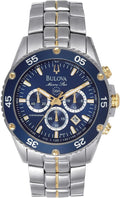 Bulova Men's Marine Star Two-Tone Stainless Steel Chronograph Quartz Watch, Blue Dial Style: 98H37