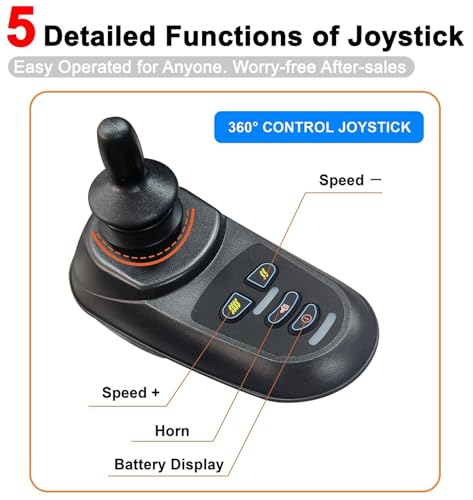 Foldable Electric Wheelchair for Adults, 360° Joystick Control, All Terrain, 300lbs Capacity K93530