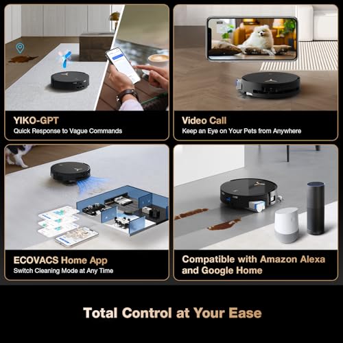 Robot Vacuum and Mop, 18500Pa Suction, Auto-Lift, Self-Emptying X838