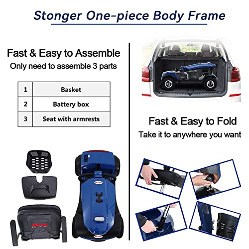 Folding Mobility Scooter for Seniors with Windshield and USB Charging S649040