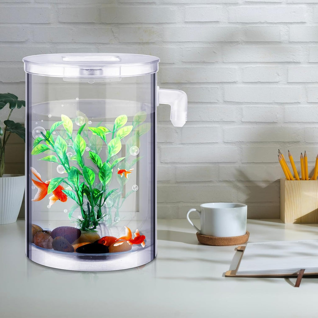 2 Pack Betta Fish Tank 360 Aquarium 1 Gallon Self Cleaning Fish Bowl Starter Kit I1805