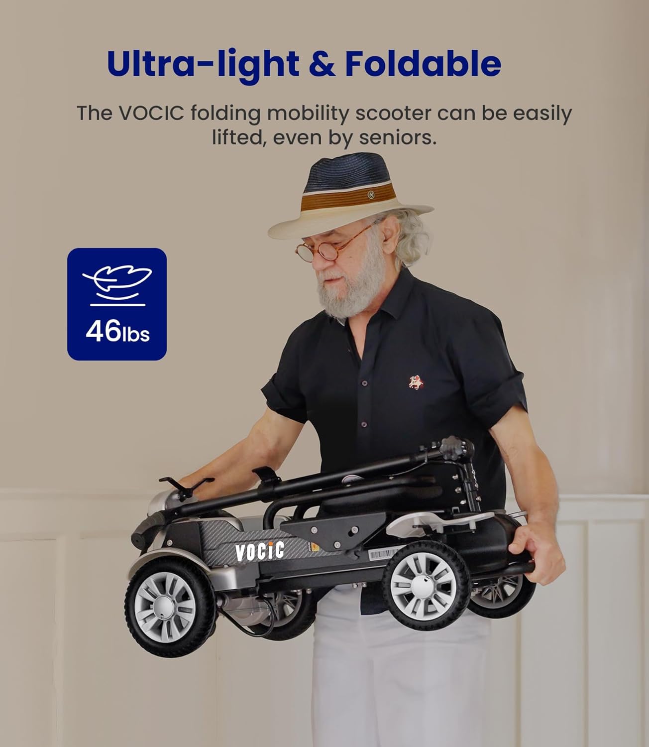 Carbon Fiber 4 Wheel Mobility Scooter for Seniors Adults O274584