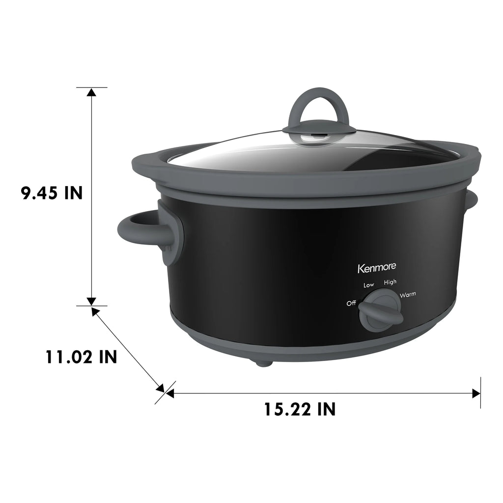 Slow Cooker 5 qt, Dial Control, Black V2829