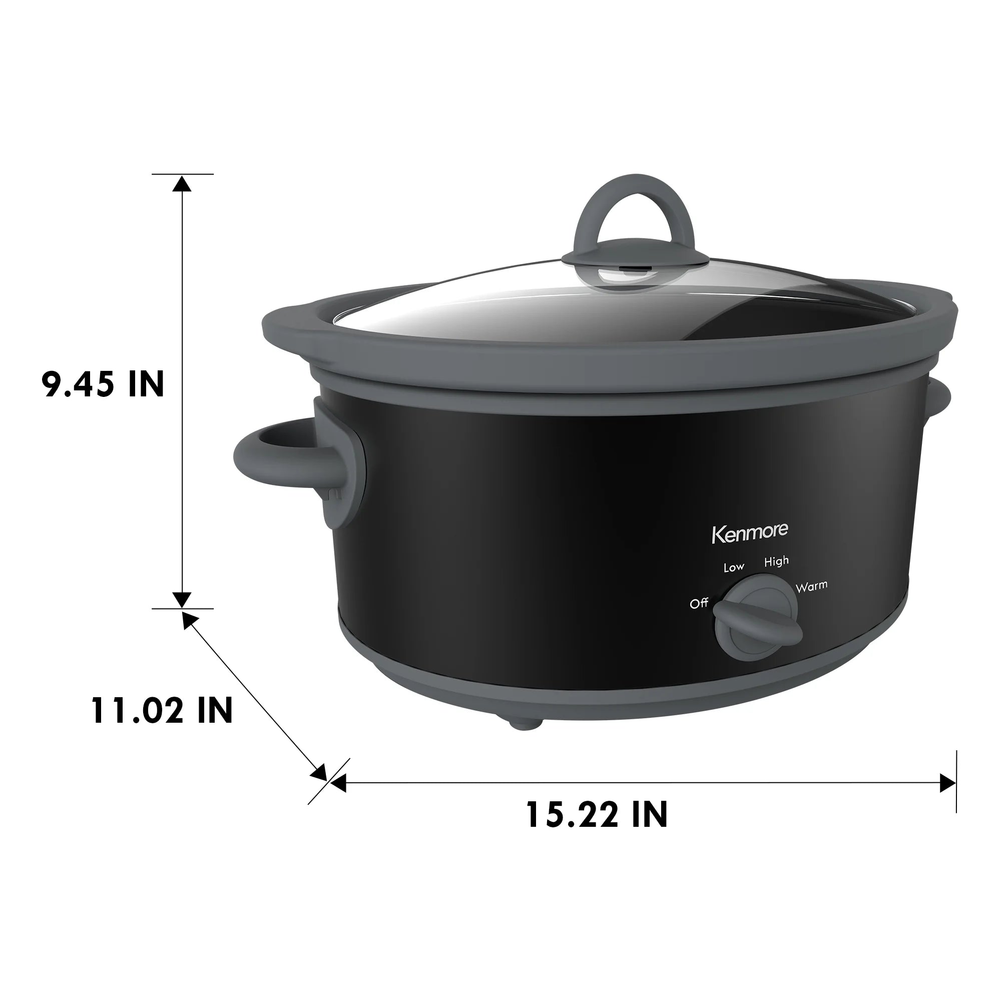 Slow Cooker 5 qt, Dial Control, Black V2829