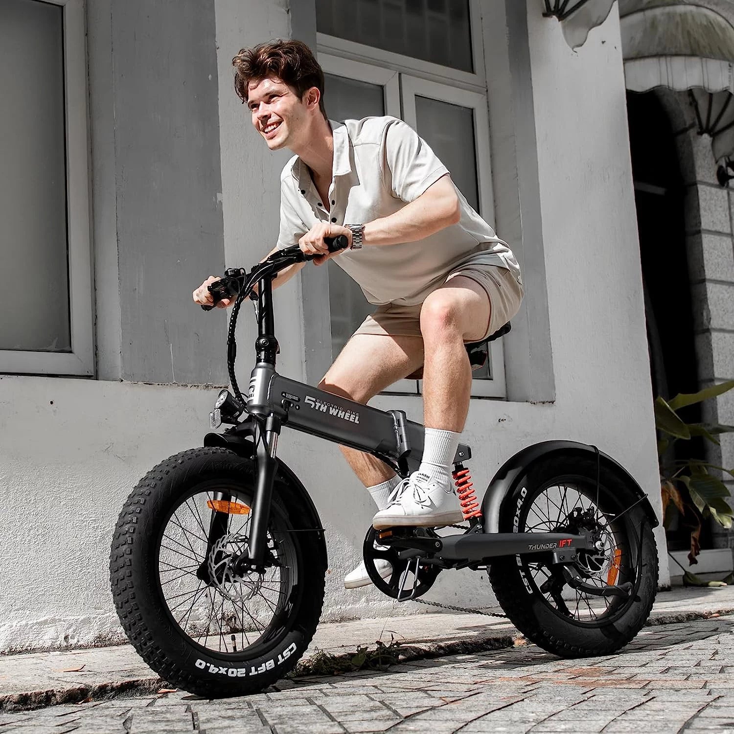 20" Fat Tire Foldable Electric Bike with 500W Motor and Removable Battery W7216