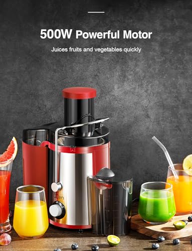 Juicer Machine, 800W Centrifugal Extractor with Wide Mouth Feed Chute, Stainless Steel, BPA-free V753