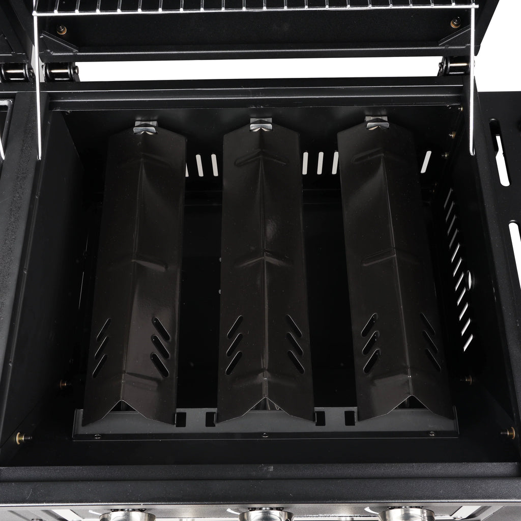 Dual Fuel Gas & Charcoal Combo Grill, Black with Stainless G725379